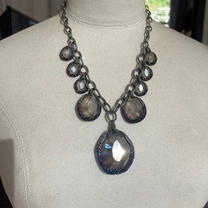 Swarovski Hyacinth Necklace - Purple and Black Crystals